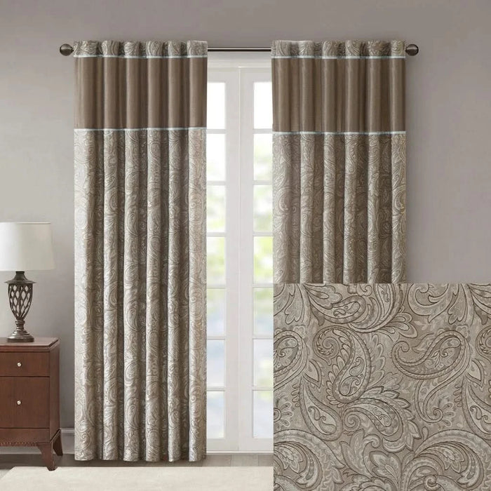 Jacquard Curtain Panel Pair(2 Pcs Window Panels) Default -DTYStore
