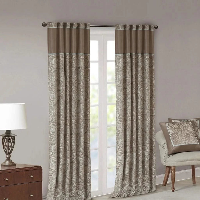Jacquard Curtain Panel Pair(2 Pcs Window Panels) Default -DTYStore