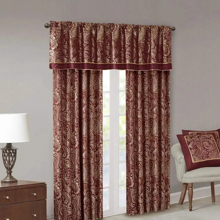 Jacquard Curtain Panel Pair(2 Pcs Window Panels) Default -DTYStore