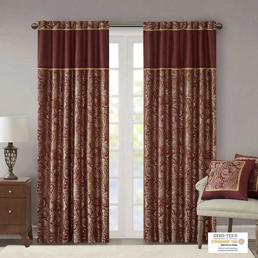Jacquard Curtain Panel Pair(2 Pcs Window Panels) Default -DTYStore