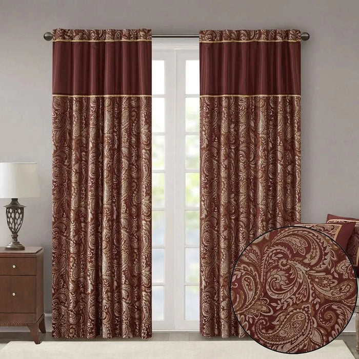 Jacquard Curtain Panel Pair(2 Pcs Window Panels) Default -DTYStore