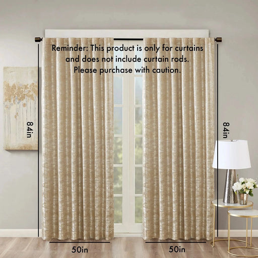 Jacquard Lined Total Blackout Rod Pocket/Back Tab Curtain Panel(Only 1 Pc Panel) Default -DTYStore