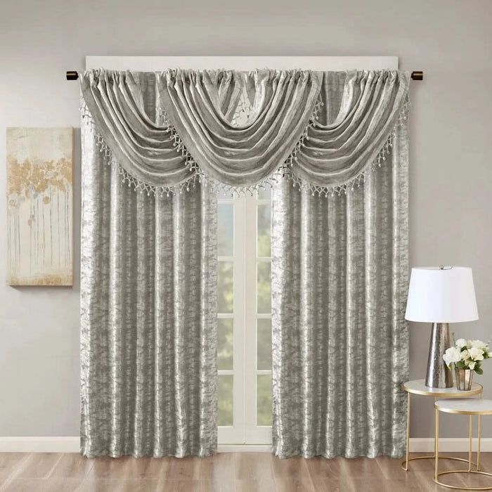 Jacquard Lined Total Blackout Rod Pocket/Back Tab Curtain Panel(Only 1 Pc Panel) Default -DTYStore