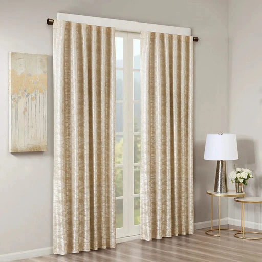 Jacquard Lined Total Blackout Rod Pocket/Back Tab Curtain Panel(Only 1 Pc Panel) Default -DTYStore