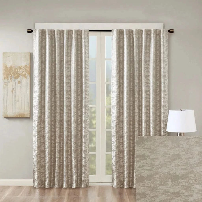Jacquard Lined Total Blackout Rod Pocket/Back Tab Curtain Panel(Only 1 Pc Panel) Default -DTYStore