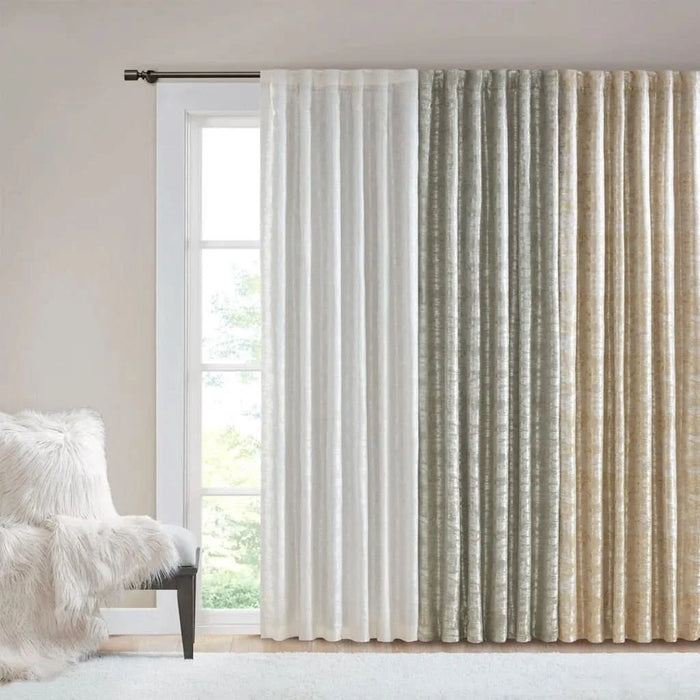 Jacquard Lined Total Blackout Rod Pocket/Back Tab Curtain Panel(Only 1 Pc Panel)- DTY Store