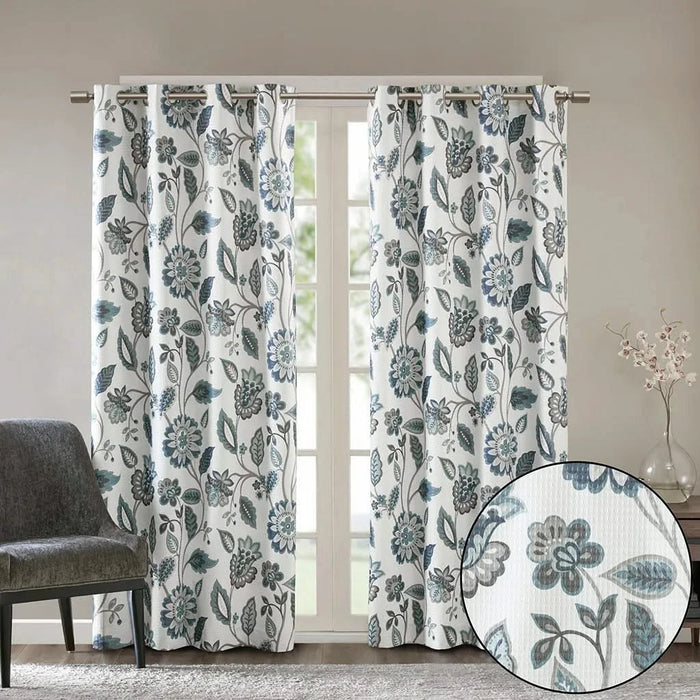 Jacquard Printed Room Darkening Curtain Panel Default -DTYStore