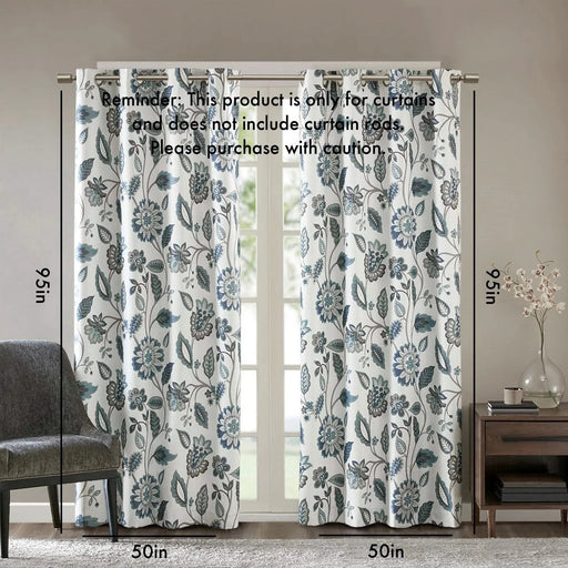 Jacquard Printed Room Darkening Curtain Panel Default -DTYStore