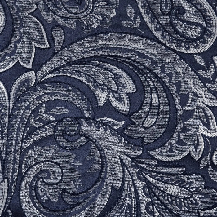 Jacquard Window Rod Pocket Valance With Beads Navy 50x18' - DTY Store
