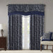 Jacquard Window Rod Pocket Valance With Beads Navy 50x18' - DTY Store