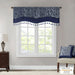 Jacquard Window Rod Pocket Valance With Beads Navy 50x18' - DTY Store