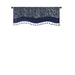 Jacquard Window Rod Pocket Valance With Beads Navy 50x18' Default -DTYStore