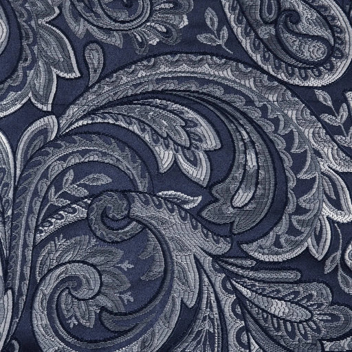 Jacquard Window Rod Pocket Valance With Beads Navy 50x18' Default -DTYStore