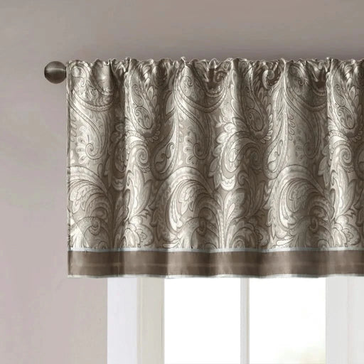 Jacquard Window Valance Blue/Brown 50x18' Default -DTYStore