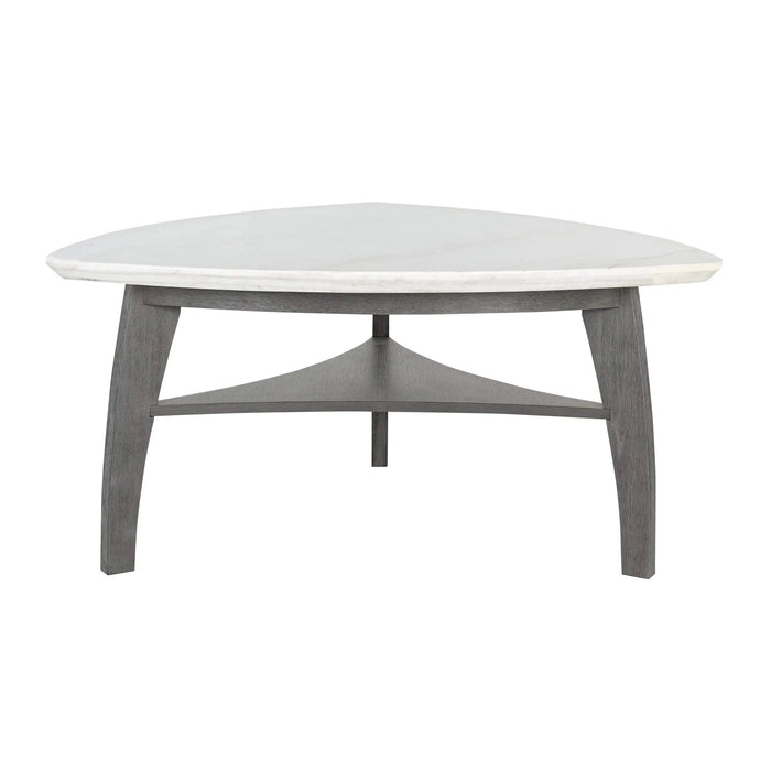 Jasmine Bar Table with Grey Arched Legs and Marble Top, Triangular Shape, 54 Inches Default -DTYStore