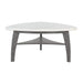 Jasmine Bar Table with Grey Arched Legs and Marble Top, Triangular Shape, 54 Inches Default -DTYStore