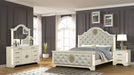 Jasmine Queen 4 Pc Unique LED Bedroom Set made with Wood in Beige (CA INVENTORY) Default -DTYStore