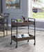 Jerrick Walnut & Black Finish Serving Cart Default -DTYStore