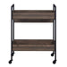 Jerrick Walnut & Black Finish Serving Cart Default -DTYStore