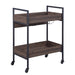 Jerrick Walnut & Black Finish Serving Cart Default -DTYStore