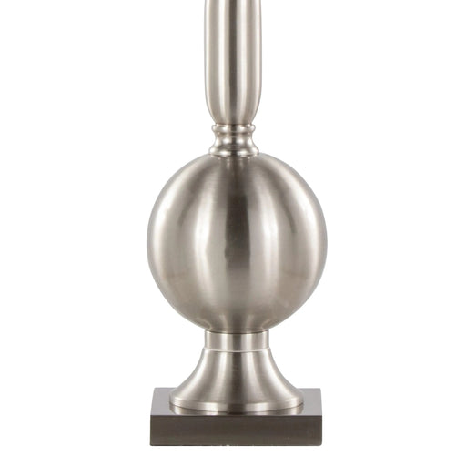 Joan 30' Contemporary Metal Table Lamp in Brushed Nickel with Grey Satin Shade from Grandview Gallery by LumiSource - Set of 2 Default -DTYStore