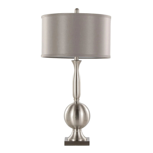 Joan 30' Contemporary Metal Table Lamp in Brushed Nickel with Grey Satin Shade from Grandview Gallery by LumiSource - Set of 2 Default -DTYStore