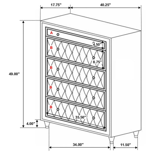 Justine Ivory and Camel 5-piece Upholstered Bedroom Set Default -DTYStore