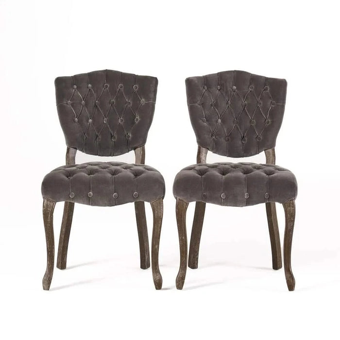 KD TUFTED CHAIR (WTHR)( SET OF 2 ) Default -DTYStore