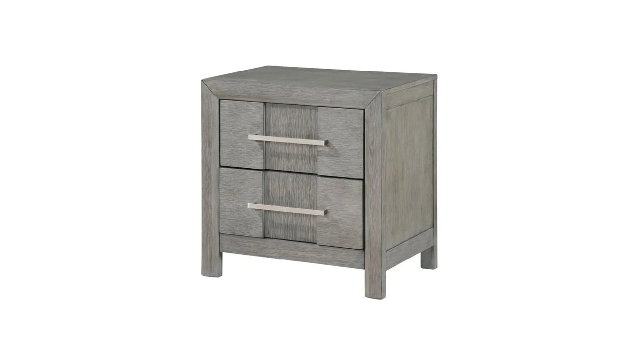 KENZO Modern Style Full 4PC Storage Bedroom Set Made with Wood, LED Headboard, Bluetooth Speakers & USB Ports - Grey - DTY Store