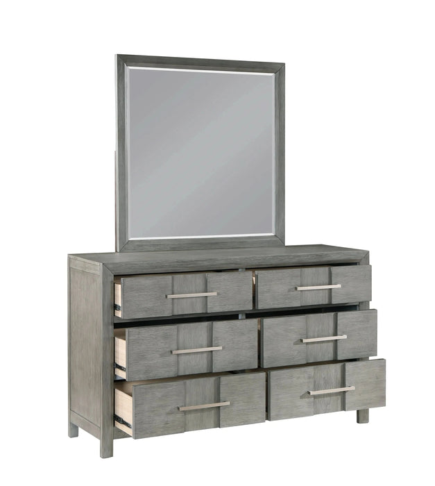 KENZO Modern Style Full 4PC Storage Bedroom Set Made with Wood, LED Headboard, Bluetooth Speakers & USB Ports - Grey- DTY Store