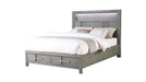 KENZO Modern Style Full 4PC Storage Bedroom Set Made with Wood, LED Headboard, Bluetooth Speakers & USB Ports - Grey- DTY Store