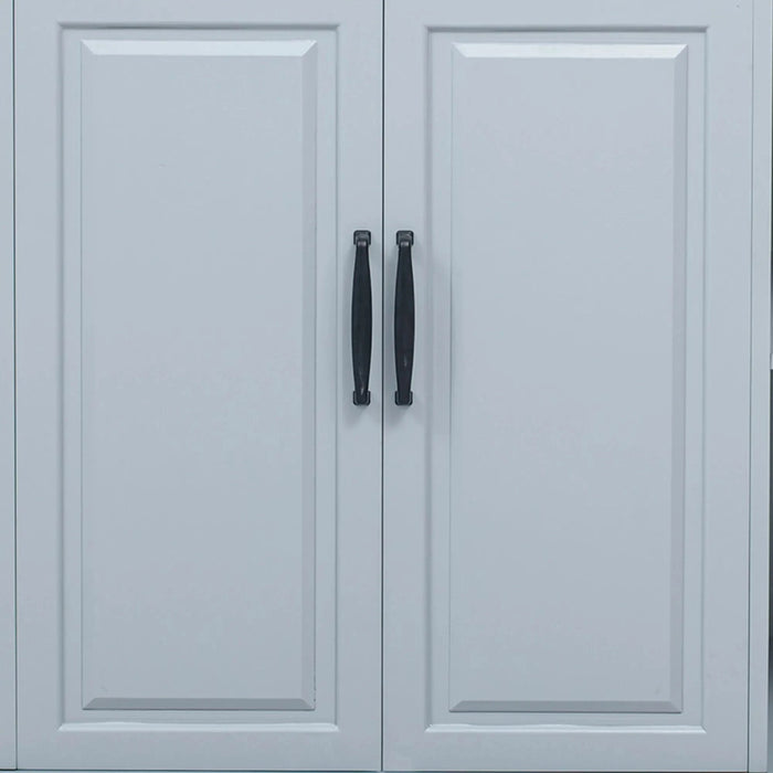 K&K 47 inch Kitchen Island with Extendable Dining Table, Rubber Wood Veneer Kitchen Table with Internal Storage Rack, Power Outlet, Kitchen island with Storage 2 Drawers 2 Cabinet,Grey Blue Default -DTYStore