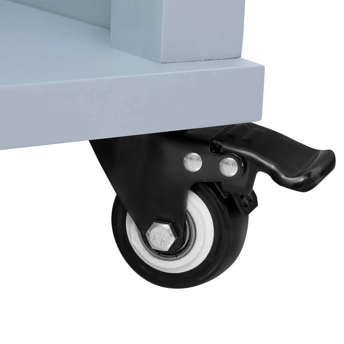 K&K 47 inch Kitchen Island with Extendable Dining Table, Rubber Wood Veneer Kitchen Table with Internal Storage Rack, Power Outlet, Kitchen island with Storage 2 Drawers 2 Cabinet,Grey Blue Default -DTYStore