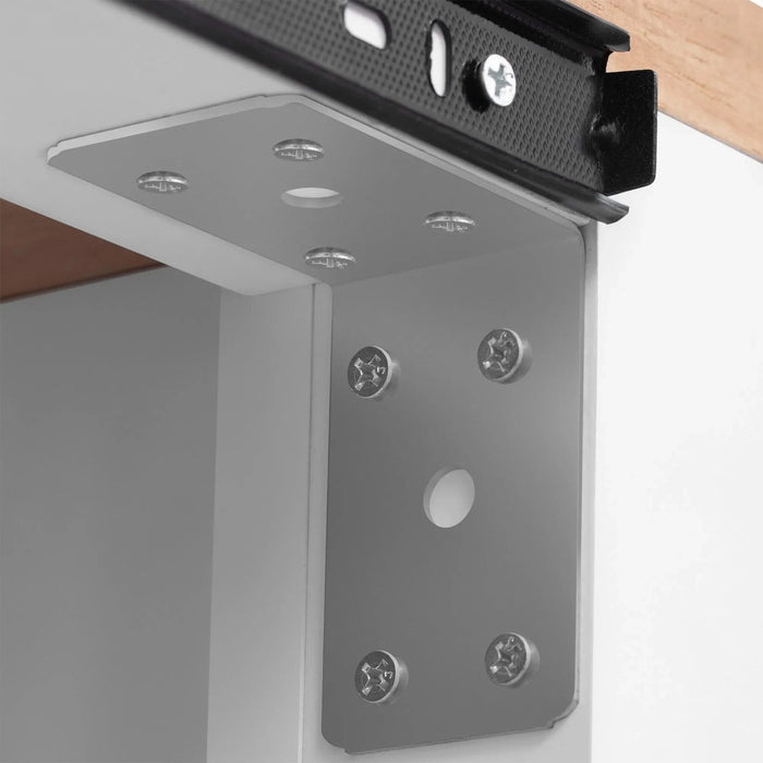 K&K 47 inch Kitchen Island with Extendable Dining Table, Rubber Wood Veneer Kitchen Table with Internal Storage Rack, Power Outlet, Kitchen island with Storage 2 Drawers 2 Cabinet,White Default -DTYStore