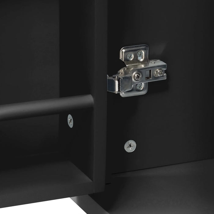 K&K 47 inch Kitchen Island with Extendable Dining Table, Rubber Wood Veneer Kitchen Table with Internal Storage Rack, Power Outlet, Kitchen island with Storage 2 Drawers 2 Cabinet, Black Default -DTYStore