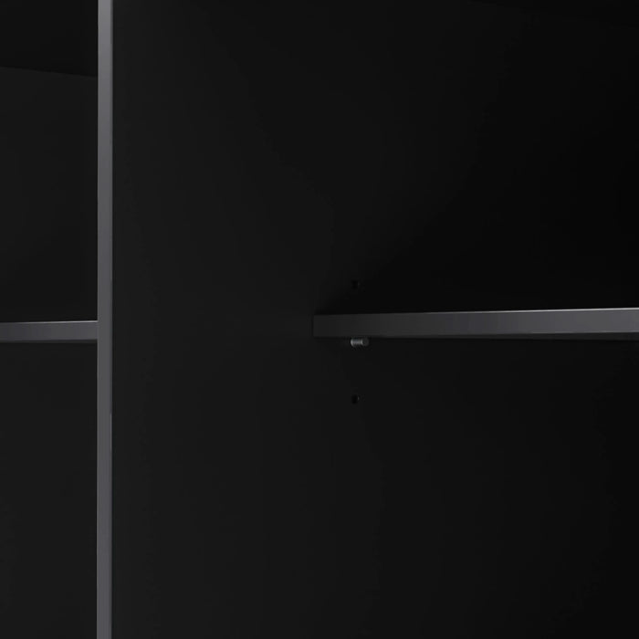 K&K 48 inch Large Kitchen Island with Drop Leaf,Power Outlet,Internal Storage Rack,Rolling Kitchen Storage Cart on 5 Wheels with 5 Open Side Racks,for Kitchen,Dining Room,Black(Not Include Stools) Default -DTYStore