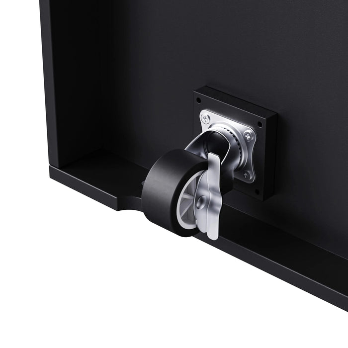 K&K 48 inch Large Kitchen Island with Drop Leaf,Power Outlet,Internal Storage Rack,Rolling Kitchen Storage Cart on 5 Wheels with 5 Open Side Racks,for Kitchen,Dining Room,Black(Not Include Stools) Default -DTYStore