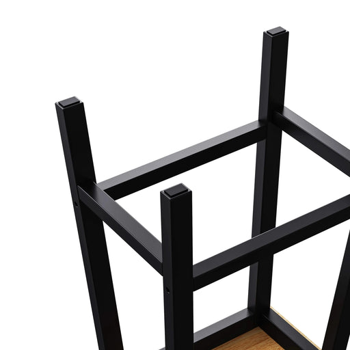 K&K 48inch Large Kitchen Island with 2 Bar Stools, Power Outlet, Door Internal Storage Rack, Kitchen Storage Cart on 5 Wheels with Drop Leaf, 5 Open Side Racks, 2 Drawers,for Kitchen,Dining Room,Black Default -DTYStore