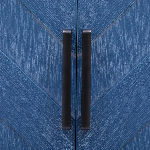 K&K 51.2'W 3D Wave Stripes Ash Veneer(Not Cheap Paper) Kitchen Island with Drop Leaf, Farmhouse Kitchen Island on Wheels with Internal Storage Rack, Rolling Kitchen Cart (Navy Blue) Default -DTYStore