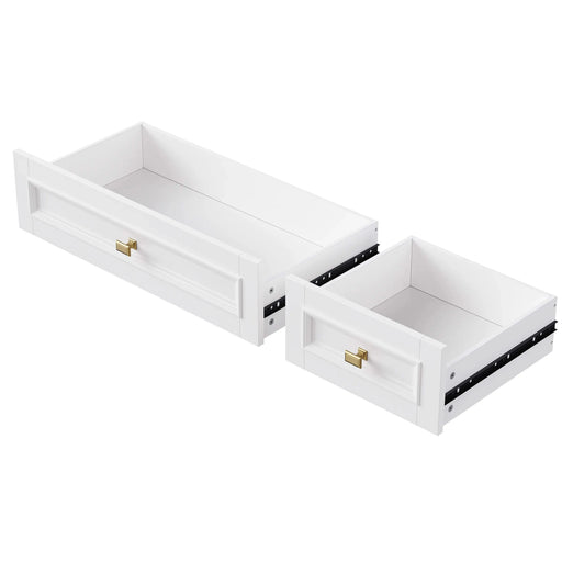 K&K 52'' Kitchen Island with Drop Leaf, Embossed Texture Kitchen Island on Wheels with Spice Rack, Towel Rack, 2 Doors and 5 Drawers, Kitchen Storage Cart with Adjustable Shelf for Kitchen, White Default -DTYStore