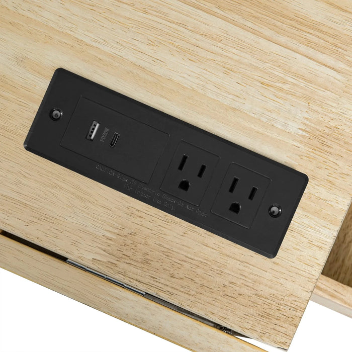 K&K 53.2'W 3D Woven Checkerboard Pattern Design Kitchen Island with Drop Leaf, Rolling Kitchen Island on Wheels with Internal Storage Rack, Power Outlet, Kitchen Cart with 3 Drawers 2 Cabinets, Nature Default -DTYStore