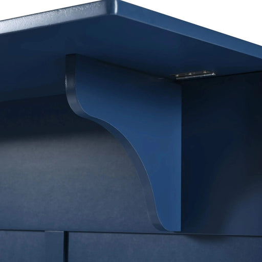 K&K 53.2'' Kitchen Island with Drop Leaf, Kitchen Storage Cart with Spice Rack, Towel Rack and 2 Drawers, Rolling Kitchen Island on Wheels with Adjustable Shelves for Kitchen, Dining Room, Navy Blue Default -DTYStore