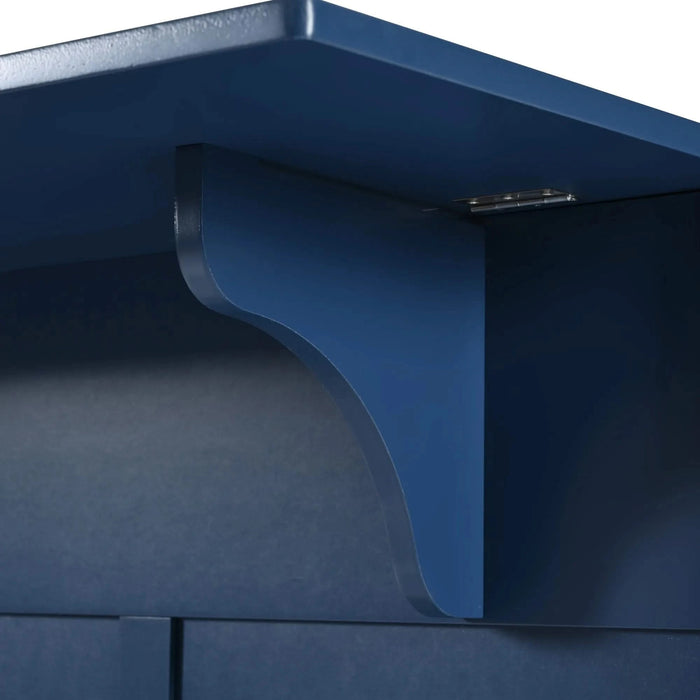 K&K 53.2'' Kitchen Island with Drop Leaf, Kitchen Storage Cart with Spice Rack, Towel Rack and 2 Drawers, Rolling Kitchen Island on Wheels with Adjustable Shelves for Kitchen, Dining Room, Navy Blue Default -DTYStore