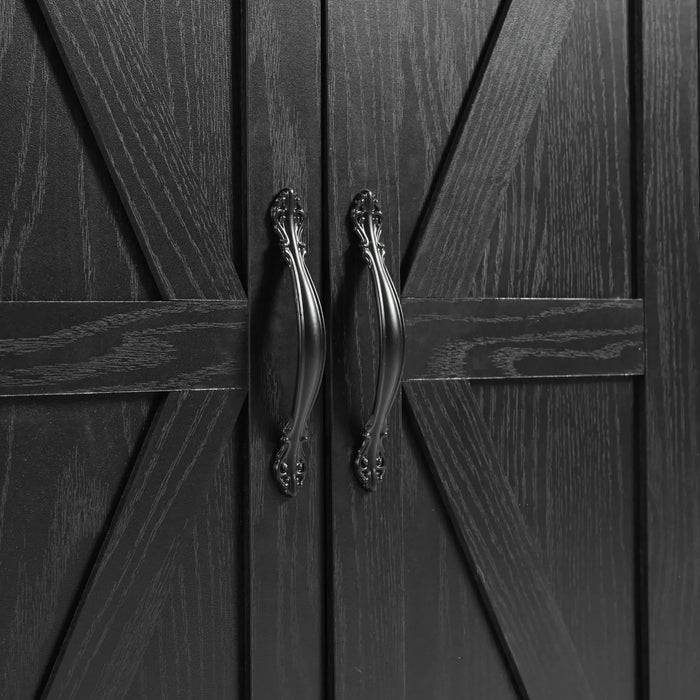 K&K 53.5''Farmhouse Kitchen Island with Power Outlet, Kitchen Storage Island with Drop Leaf, Spice Rack and Drawer, Rolling Kitchen Cart on Wheels, for Home, Kitchen and Dining Room, Black Default -DTYStore