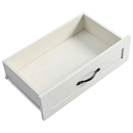 K&K 53.5''Farmhouse Kitchen Island with Power Outlet, Kitchen Storage Island with Drop Leaf, Spice Rack and Drawer, Rolling Kitchen Cart on Wheels, for Home, Kitchen and Dining Room, White Default -DTYStore