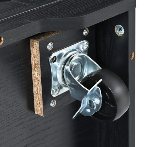 K&K 53.7' Farmhouse Kitchen Island with Power Outlet, 2 Sliding Barn Door Kitchen Storage Island with Drop Leaf, Spice Rack Rolling Kitchen Cart on Wheels, for Home, Kitchen and Dining Room, Black Default -DTYStore