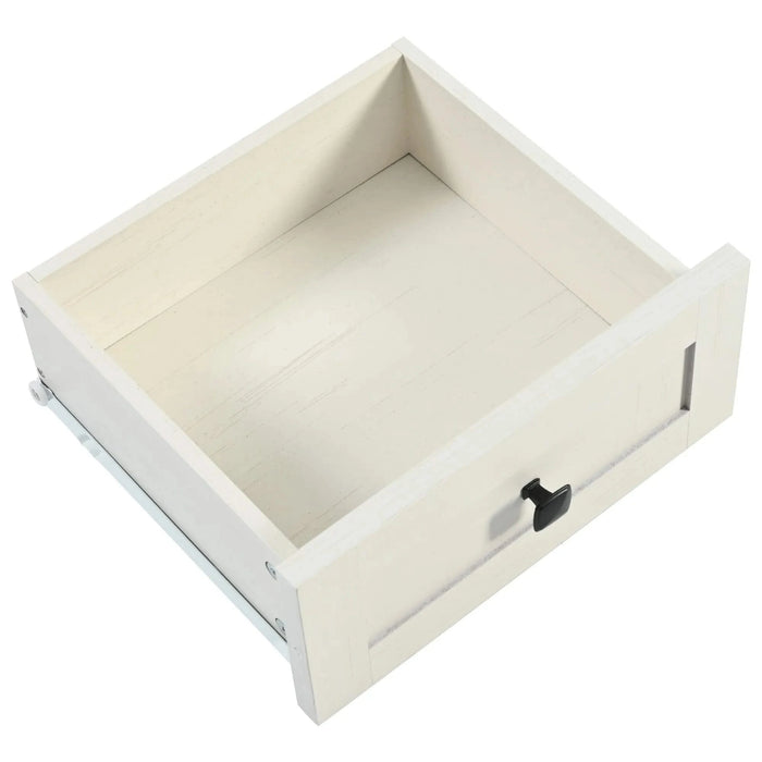 K&K 53.7' Farmhouse Kitchen Island with Power Outlet, 2 Sliding Barn Door Kitchen Storage Island with Drop Leaf, Spice Rack Rolling Kitchen Cart on Wheels, for Home, Kitchen and Dining Room, White Default -DTYStore