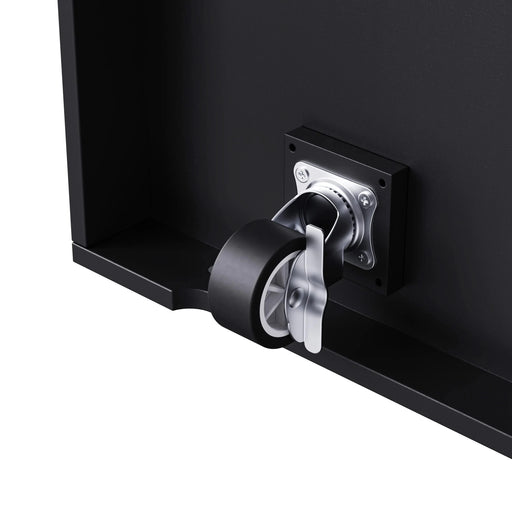 K&K 53inch Large Kitchen Island with 2 Bar Stools, Power Outlet,Door Internal Storage Rack, Kitchen Storage Cart on 5 Wheels with Drop Leaf, 5 Open Side Racks, 3 Drawers, for Kitchen,Dining Room,Black Default -DTYStore