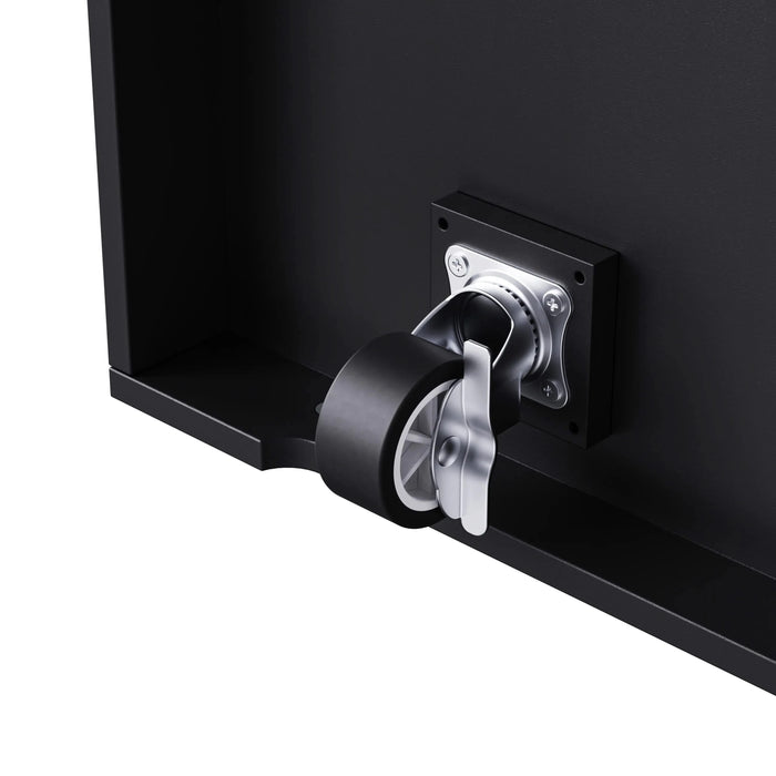 K&K 53inch Large Kitchen Island with 2 Bar Stools, Power Outlet,Door Internal Storage Rack, Kitchen Storage Cart on 5 Wheels with Drop Leaf, 5 Open Side Racks, 3 Drawers, for Kitchen,Dining Room,Black Default -DTYStore