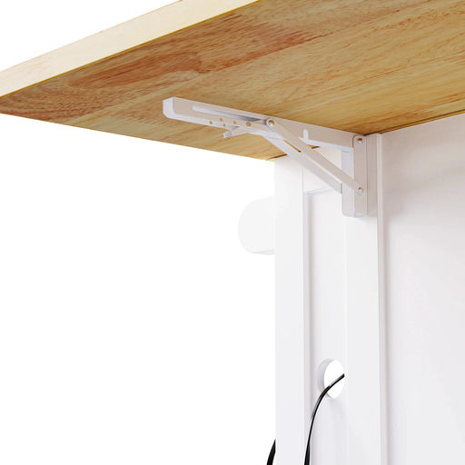 K&K 53inch Large Kitchen Island with 2 Bar Stools, Power Outlet,Door Internal Storage Rack, Kitchen Storage Cart on 5 Wheels with Drop Leaf, 5 Open Side Racks, 3 Drawers, for Kitchen,Dining Room,White Default -DTYStore